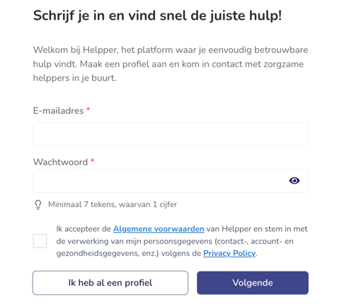 Platform - Schrijf je in