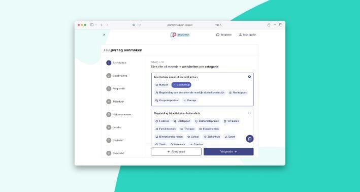 Hulpvraag - activiteit selecteren
